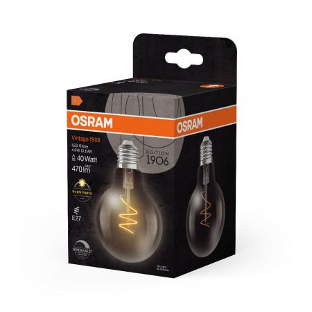 OSRAM E27 LED VINTAGE Spiral Filament Globe 80 klar 4,6W wie 40W dimmbar warmweiß 90Ra